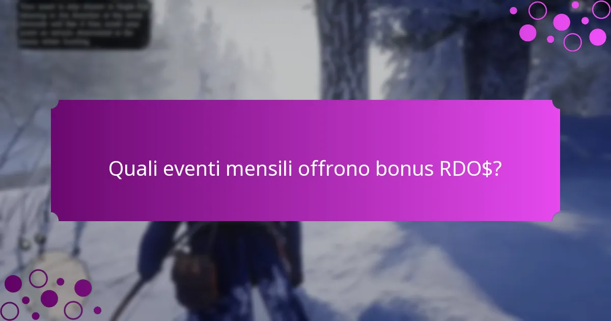 Quali eventi settimanali forniscono bonus RDO$?